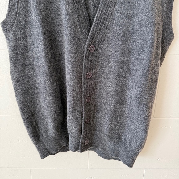 17 ✏️Vintage Wolsey | Size Large | Dark Grey Sweater Vest Grandpa Core Academia - Picture 2 of 9